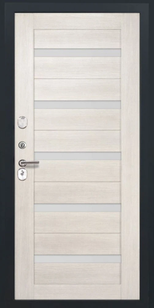 Входная дверь ДвериПРО Модель L-48 СБ-1 (ст. белое, 16мм, беленый дуб) DPRO200519 внутренняя сторона